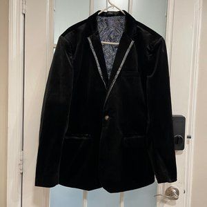 Thwei Black Velvet Jacket Blazer Size L